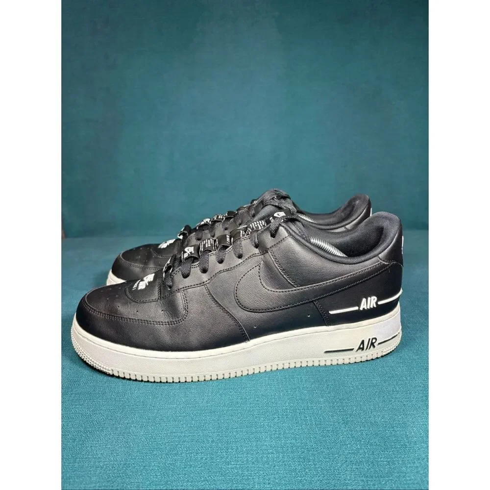 Nike Air Force 1 Low '07 LV8 Double Air Black White Men's Size 12 CJ1379-001